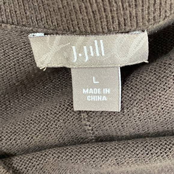 J. Jill skirt size L five be knit brown flare 70% cotton elastic waist - Picture 4 of 10